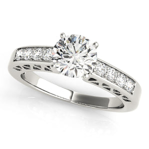 Single Row Channel Set Engagement Ring