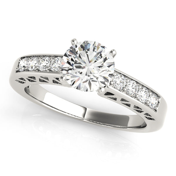 Single Row Channel Set Engagement Ring