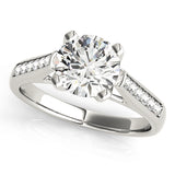 Single Row Channel Set Engagement Ring