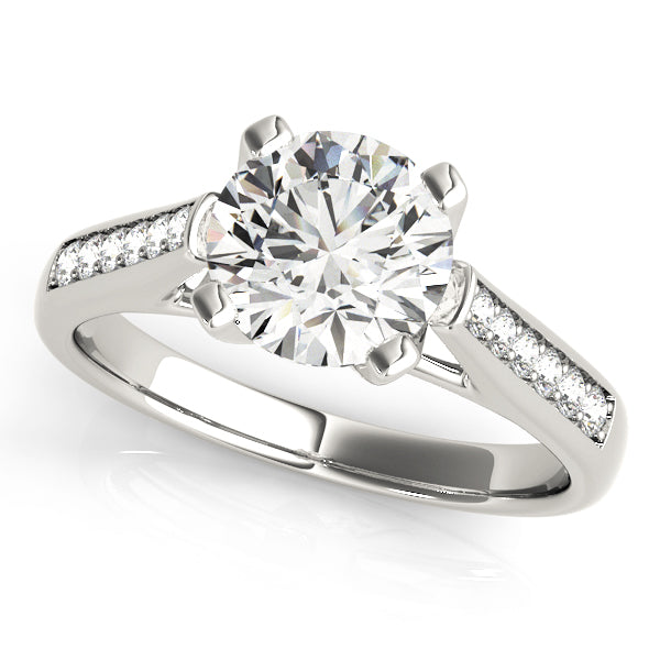 Single Row Channel Set Engagement Ring