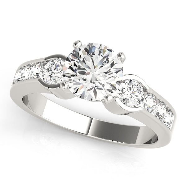 3 Stone Round Engagement Ring