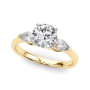 Three-Stone Engagement Ring (Pear Center)