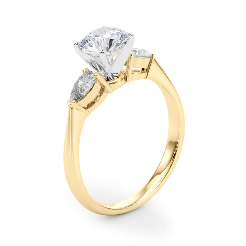Three-Stone Engagement Ring (Pear Center) - alt view