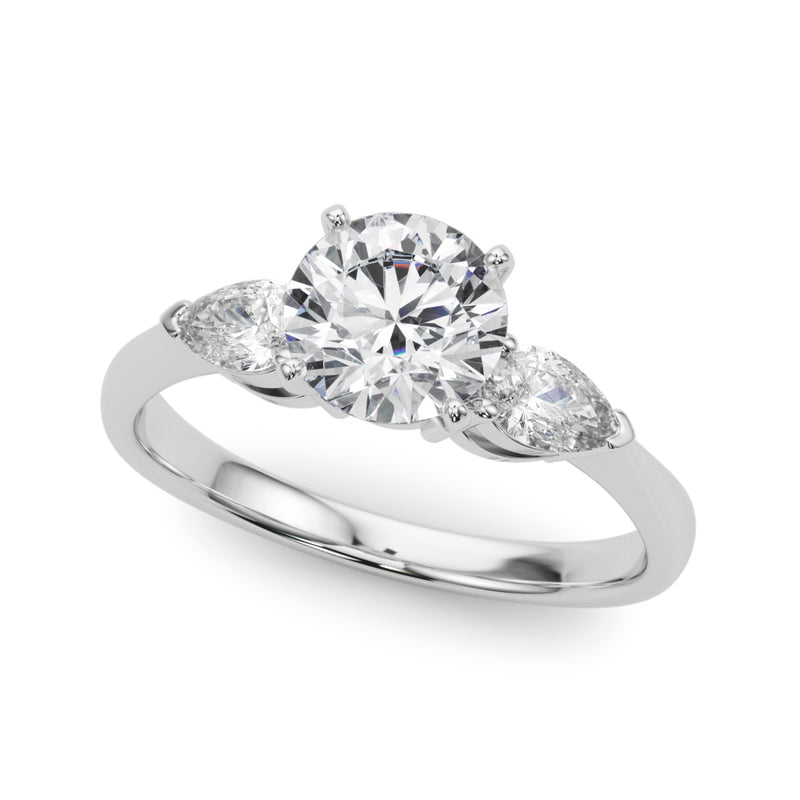 3 Stone Pear Engagement Ring