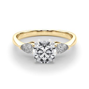 Three-Stone Engagement Ring (Pear Center) - alt view