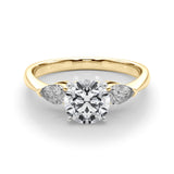 Three-Stone Engagement Ring (Pear Center) - alt view