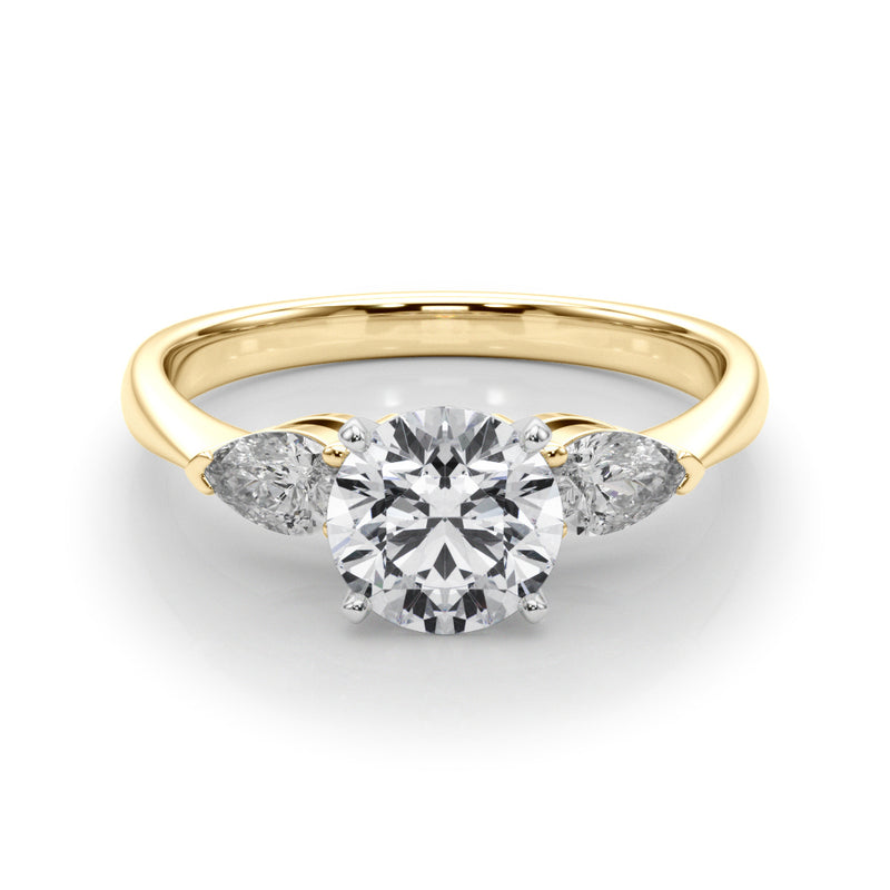 Three-Stone Engagement Ring (Pear Center) - alt view