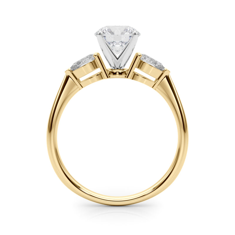 Three-Stone Engagement Ring (Pear Center) - alt view