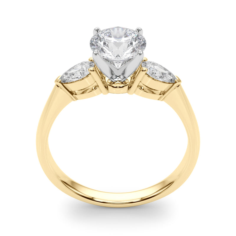 Three-Stone Engagement Ring (Pear Center) - alt view