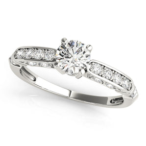 Single Row Channel Set Engagement Ring