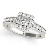 Square Halo Cushion Engagement Ring