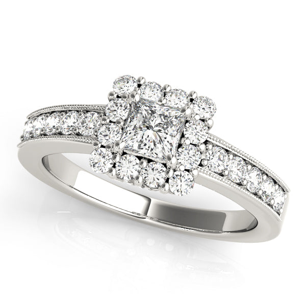 Square Halo Cushion Engagement Ring