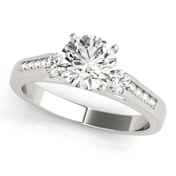 3 Stone Round Engagement Ring