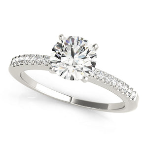 Single Row Prong Set Engagement Ring