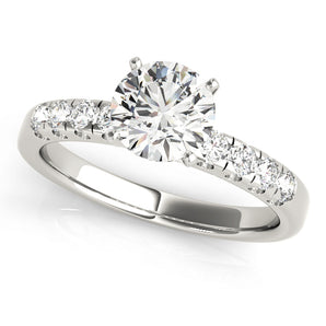 Single Row Prong Set Engagement Ring