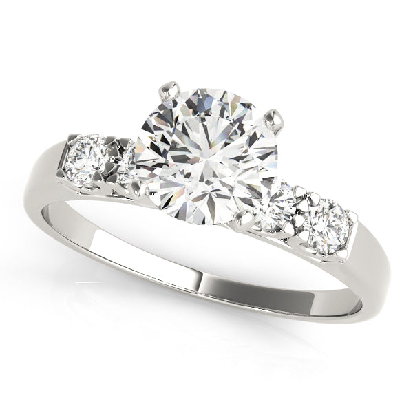 Single Row Prong Set Engagement Ring