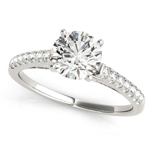 Single Row Prong Set Engagement Ring