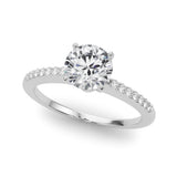 Single Row Prong Set Engagement Ring