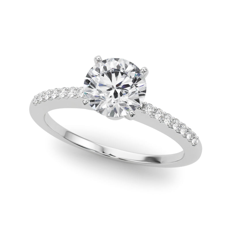 Single Row Prong Set Engagement Ring
