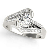 Round Bypass Engagement Ring