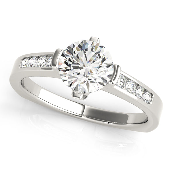 Single Row Channel Set Engagement Ring