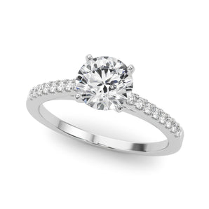 Single Row Prong Set Engagement Ring