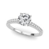 Single Row Prong Set Engagement Ring