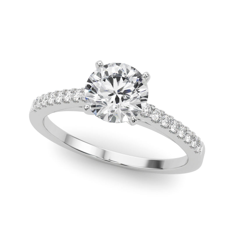 Single Row Prong Set Engagement Ring