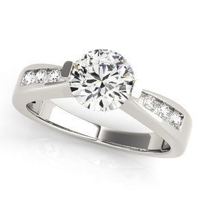 Single Row Channel Set Engagement Ring