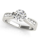 Single Row Channel Set Engagement Ring