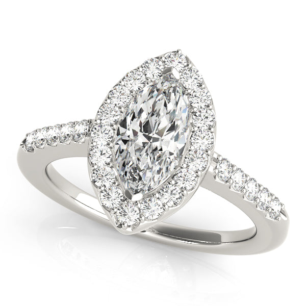 Marquise Halo Engagement Ring (50375-E)