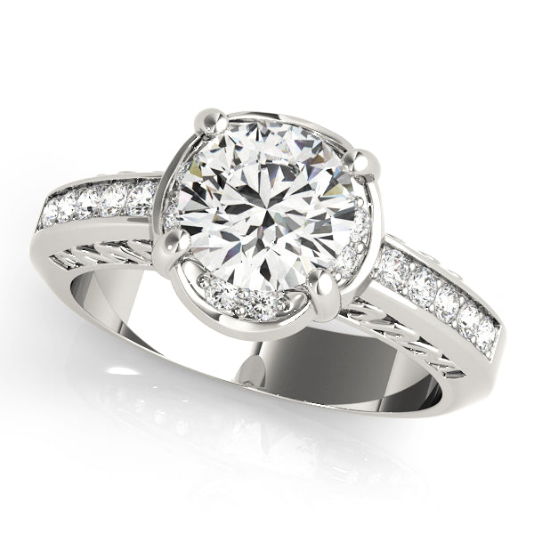 Single Row Prong Set Engagement Ring