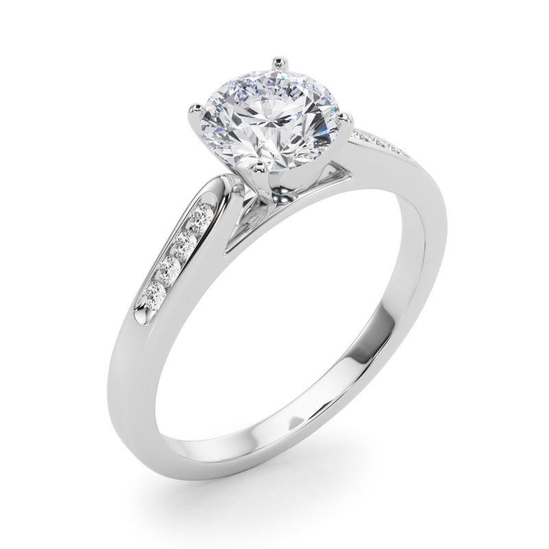 Single-Row Channel-Set Engagement Ring - alt view