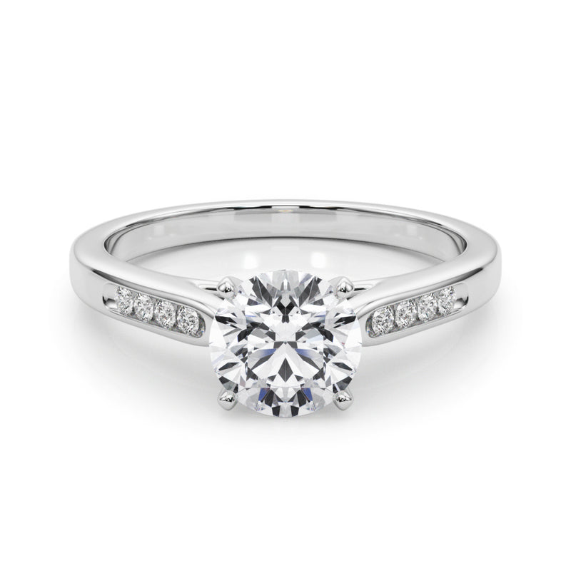 Single-Row Channel-Set Engagement Ring - alt view