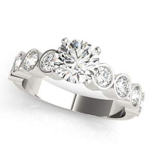 Single Row Bezel Set Engagement Ring
