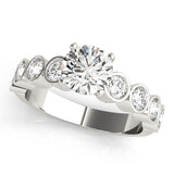 Single Row Bezel Set Engagement Ring