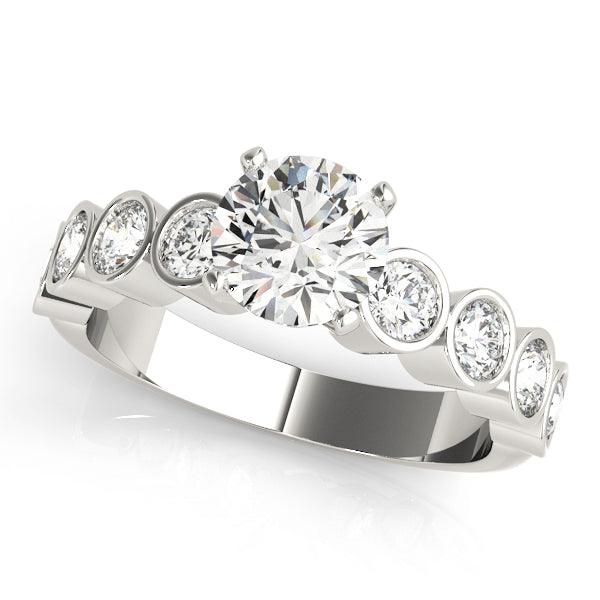 Single Row Bezel Set Engagement Ring