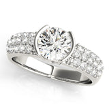 Round Pave Engagement Ring