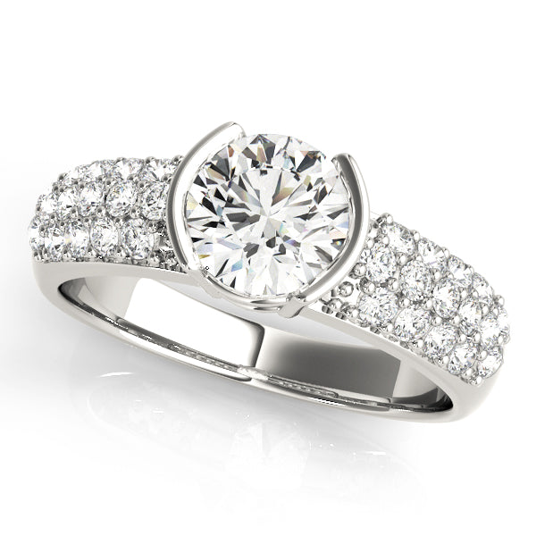 Round Pave Engagement Ring