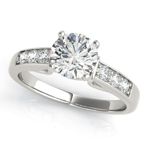 Single Row Channel Set Engagement Ring