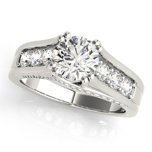 Single Row Channel Set Engagement Ring