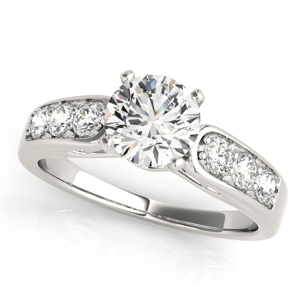 Single Row Channel Set Engagement Ring