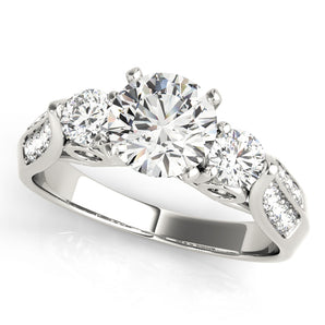 3 Stone Round Engagement Ring