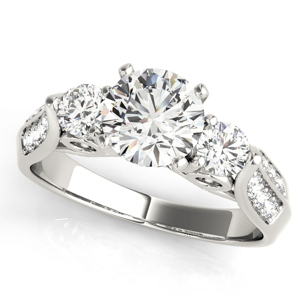 3 Stone Round Engagement Ring