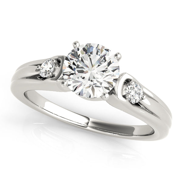 3 Stone Round Engagement Ring