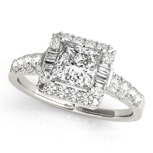 Square Halo Cushion Engagement Ring