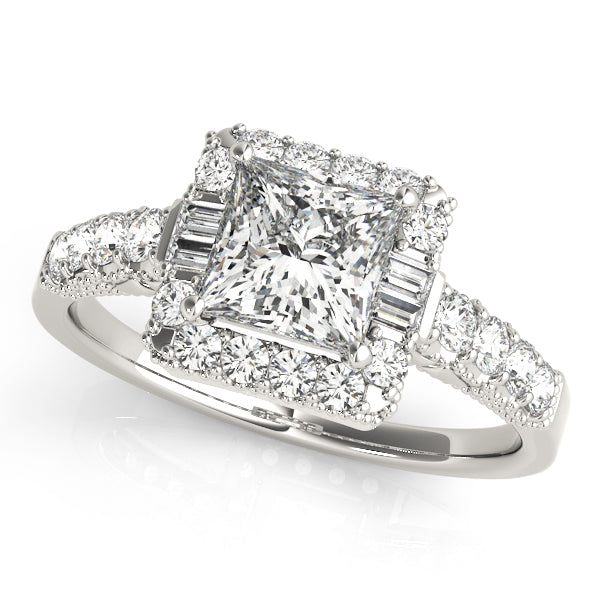 Square Halo Cushion Engagement Ring