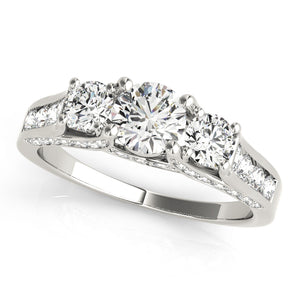 3 Stone Round Engagement Ring