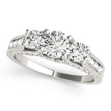 3 Stone Round Engagement Ring