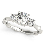 3 Stone Round Engagement Ring